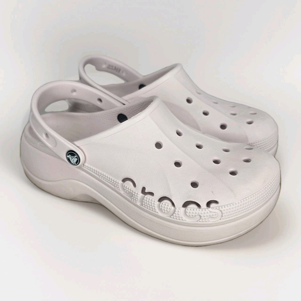 Crocs Baya Clogs Platform Shoes Barely Pink Powder‎ Pink Size W 10 Chunky